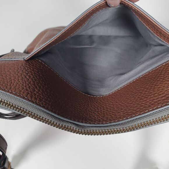 Fossil Women's Crossbody Purse Medium Leather Reversible Colorblock or Brown - Picture 9 of 13